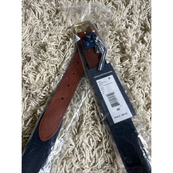 NWT Vineyard Vines American Flags Canvas Club Belt Mens 40 - Picture 5 of 11